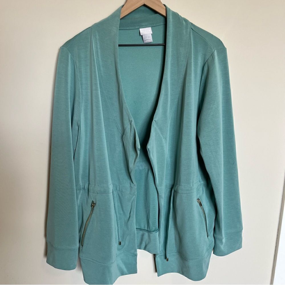 Chicos Zenergy Sandwashed Draped Jacket - Picture 2 of 11